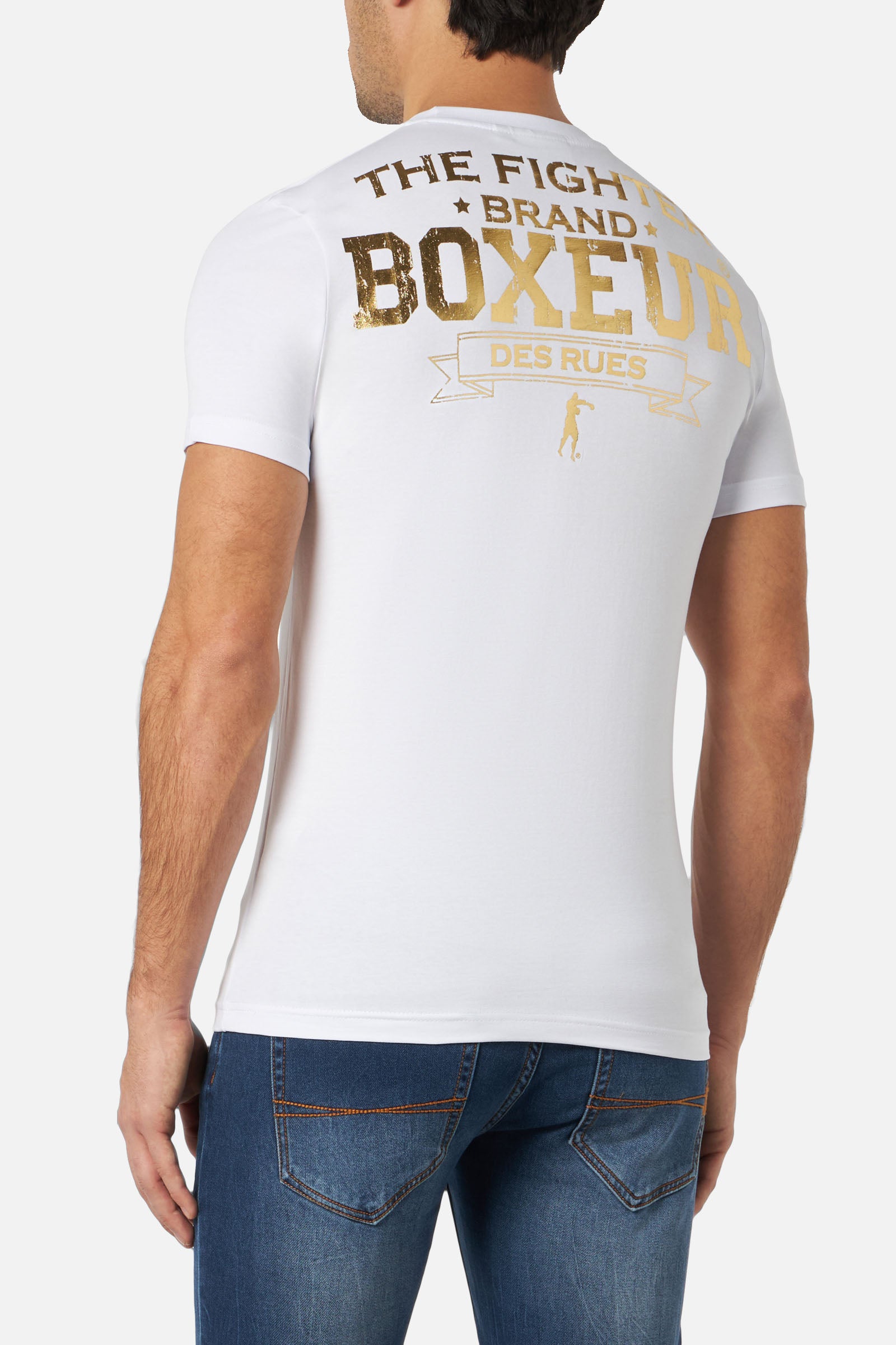 T-Shirt Boxeur Street 2 in White-Gold T-Shirts Boxeur des Rues