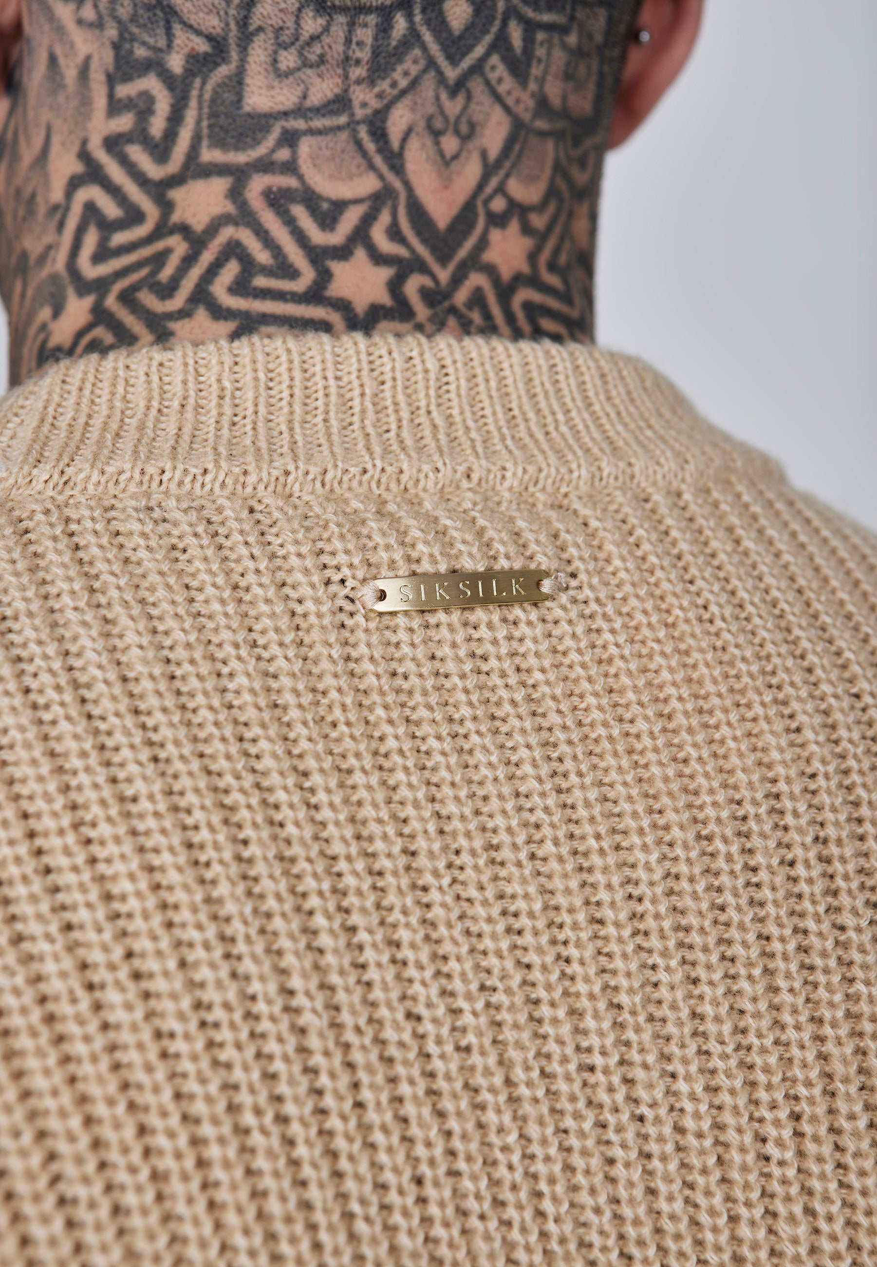 Knitted Sweater in Ecru Pullover SikSilk