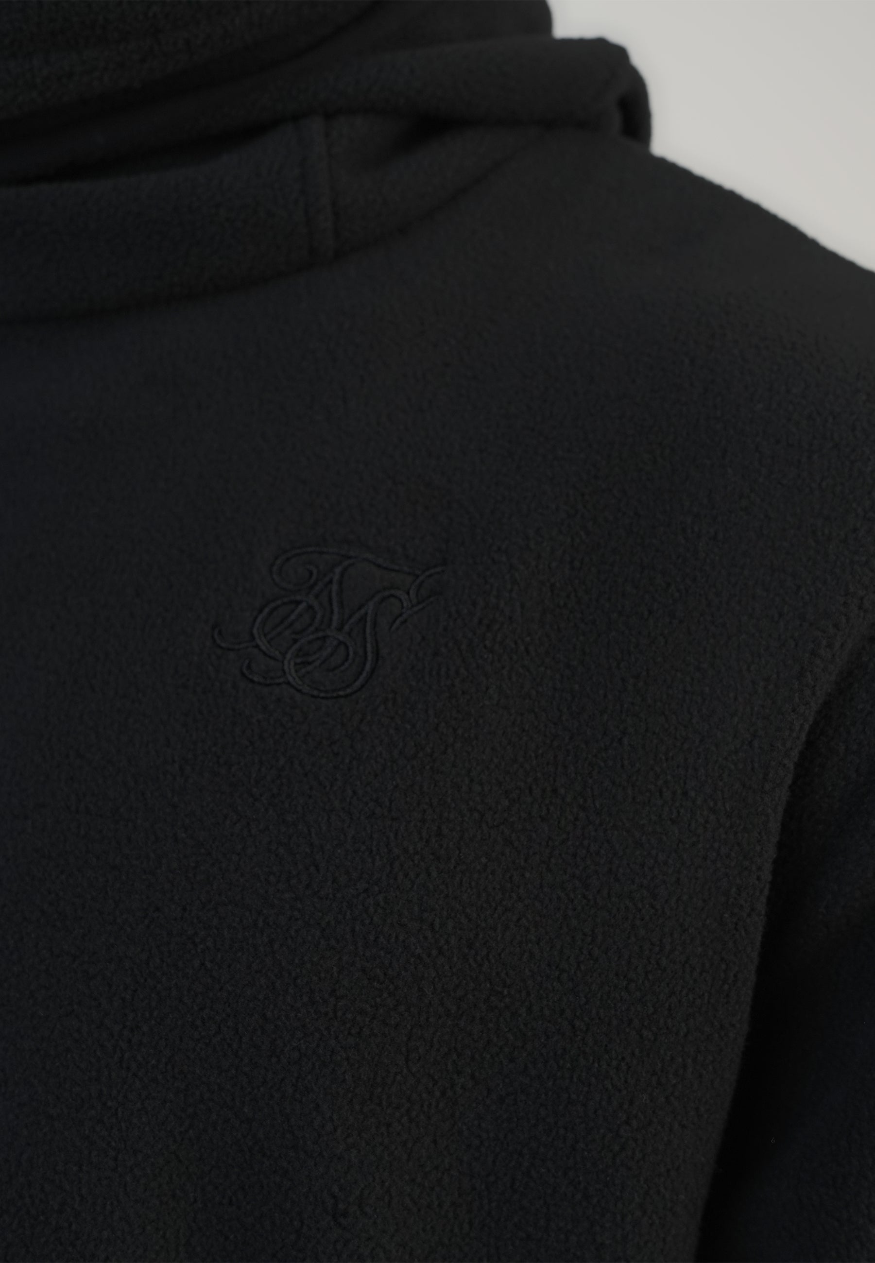 Polar Fleece Hoodie in Black Kapuzenpullover SikSilk
