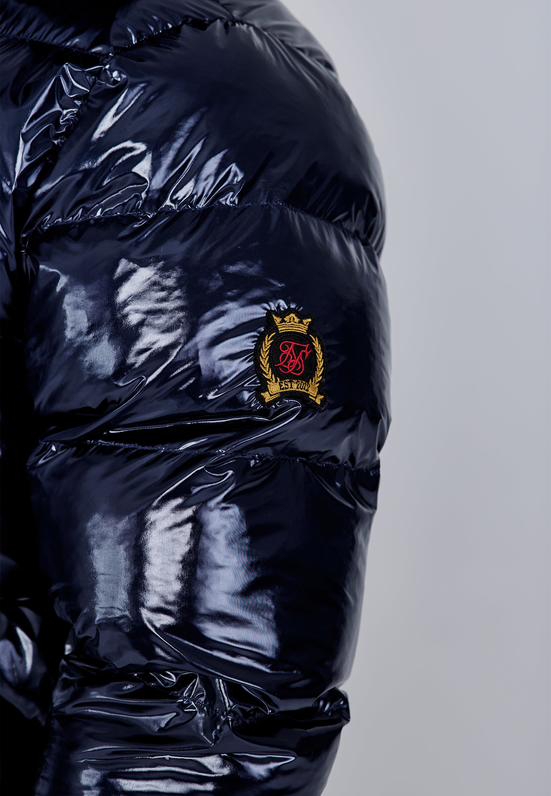High Shine Puffer Jacket in Dark Navy Jacken SikSilk
