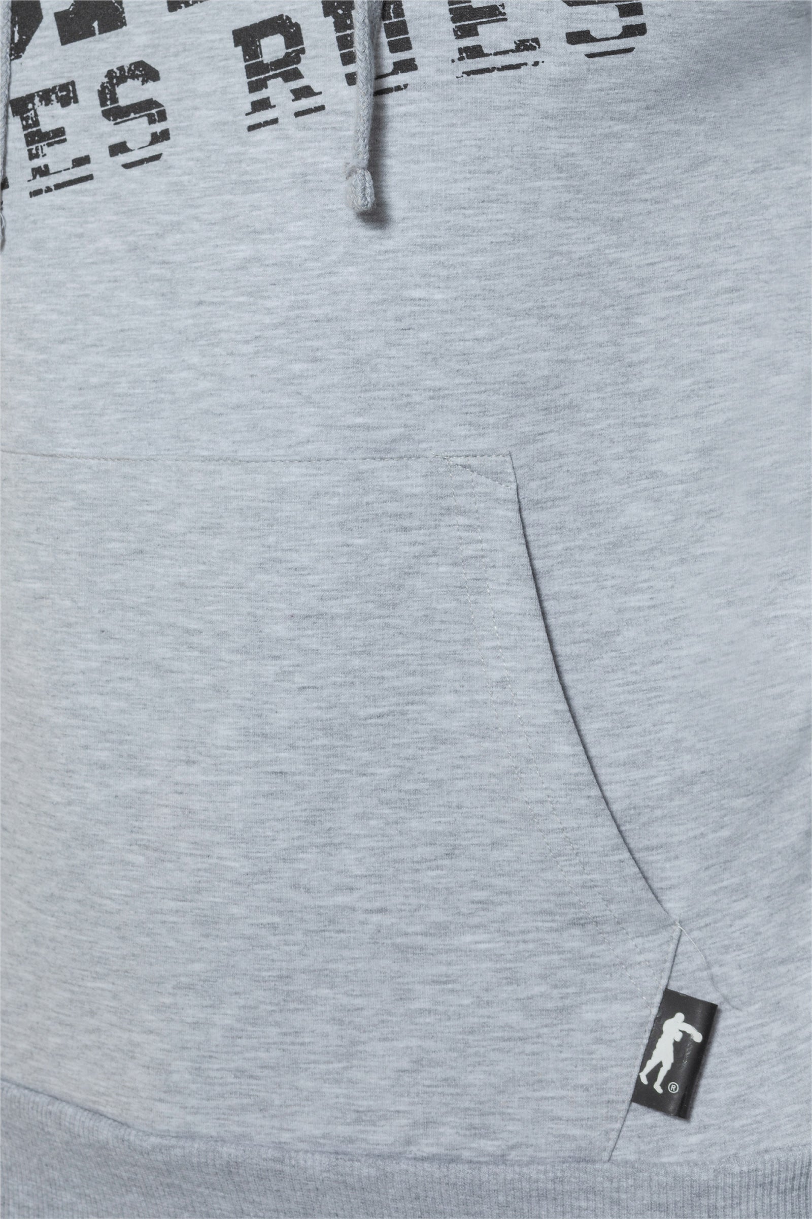 Hooded Sweatshirt with Thumb Openings in Greymel Kapuzenpullover Boxeur des Rues   