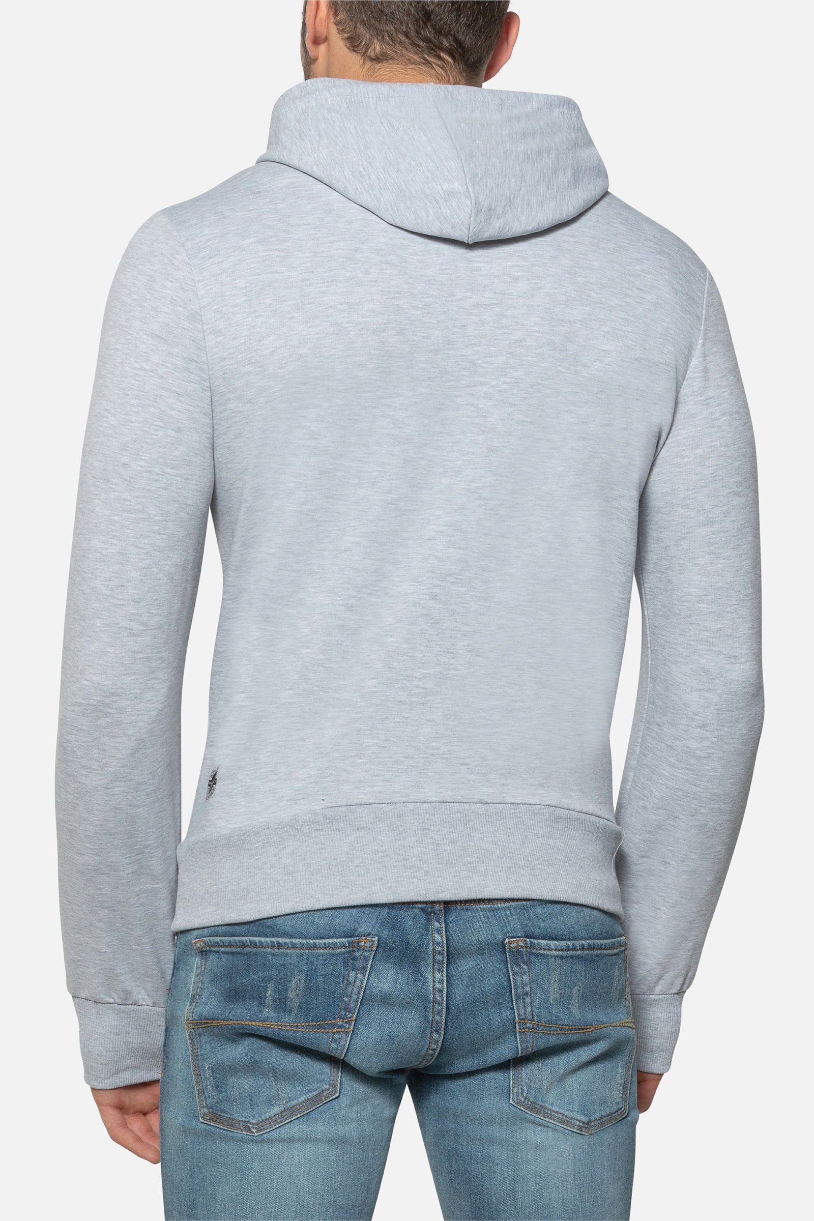 Hooded Sweatshirt with Thumb Openings in Greymel Kapuzenpullover Boxeur des Rues   