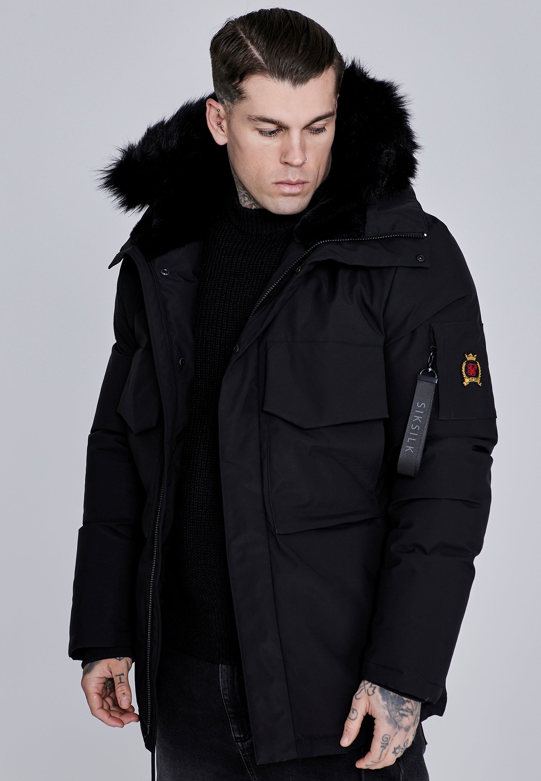 Parka in Black Jacken SikSilk