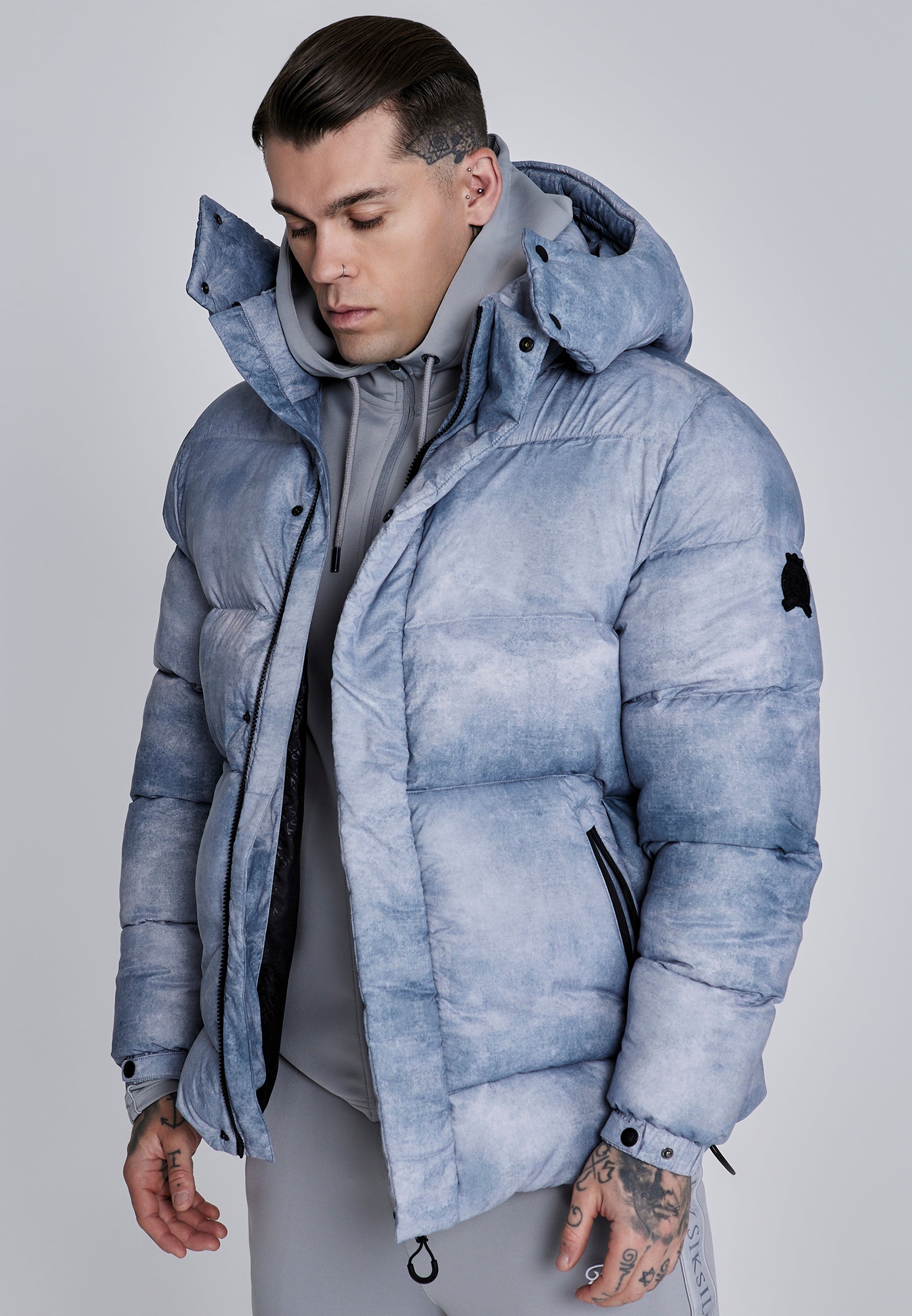 Puffer Jacket in Light Grey Jacken SikSilk