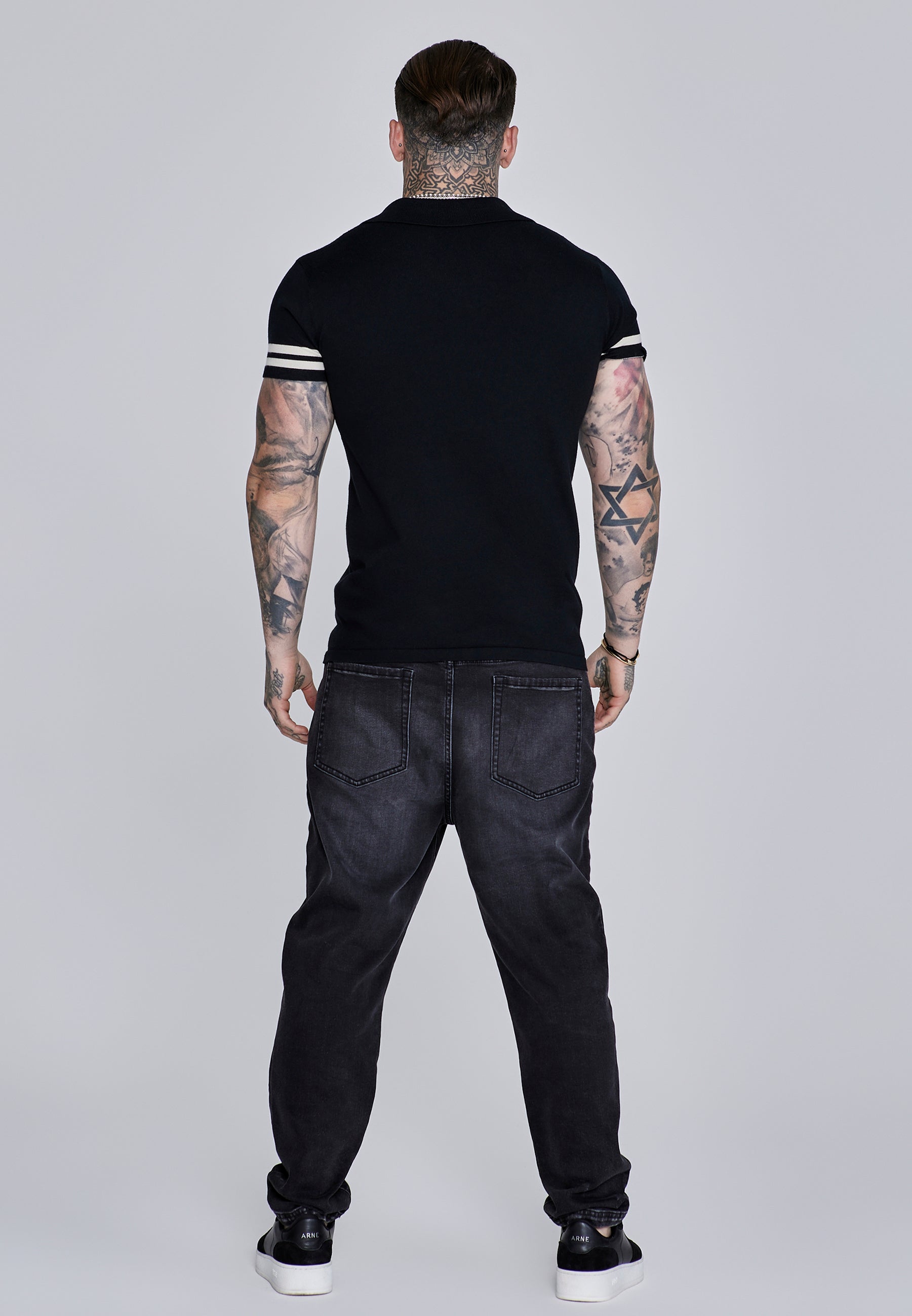 Tournament Revere Polo in Black T-Shirts SikSilk