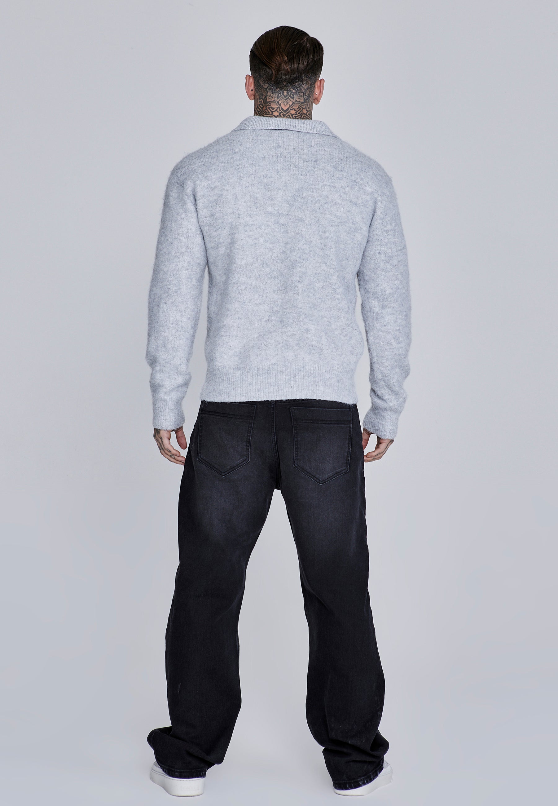 Loose Fit Jeans in Washed Black Jeans SikSilk