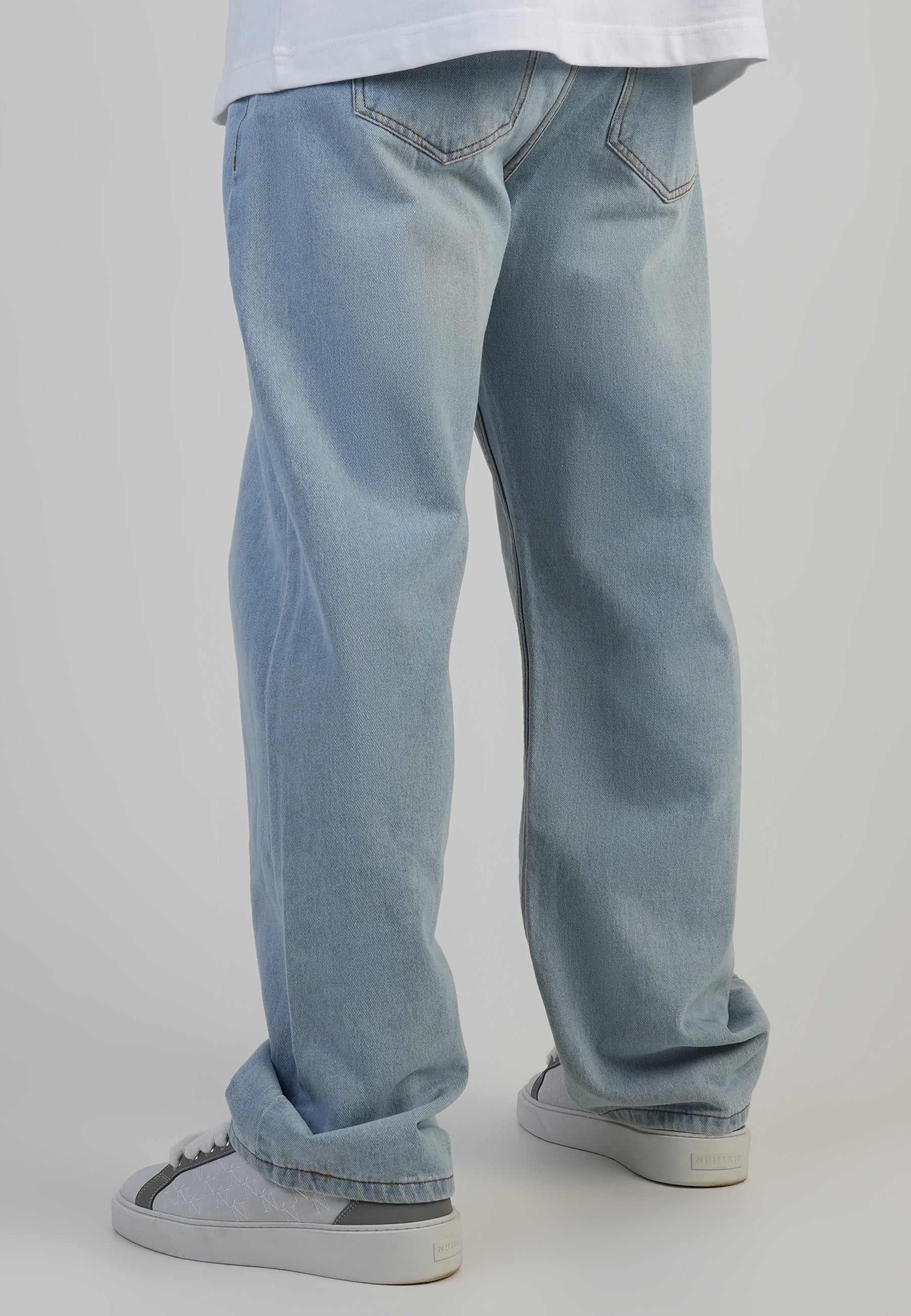 Loose Fit Jeans in Washed Light Blue Jeans SikSilk