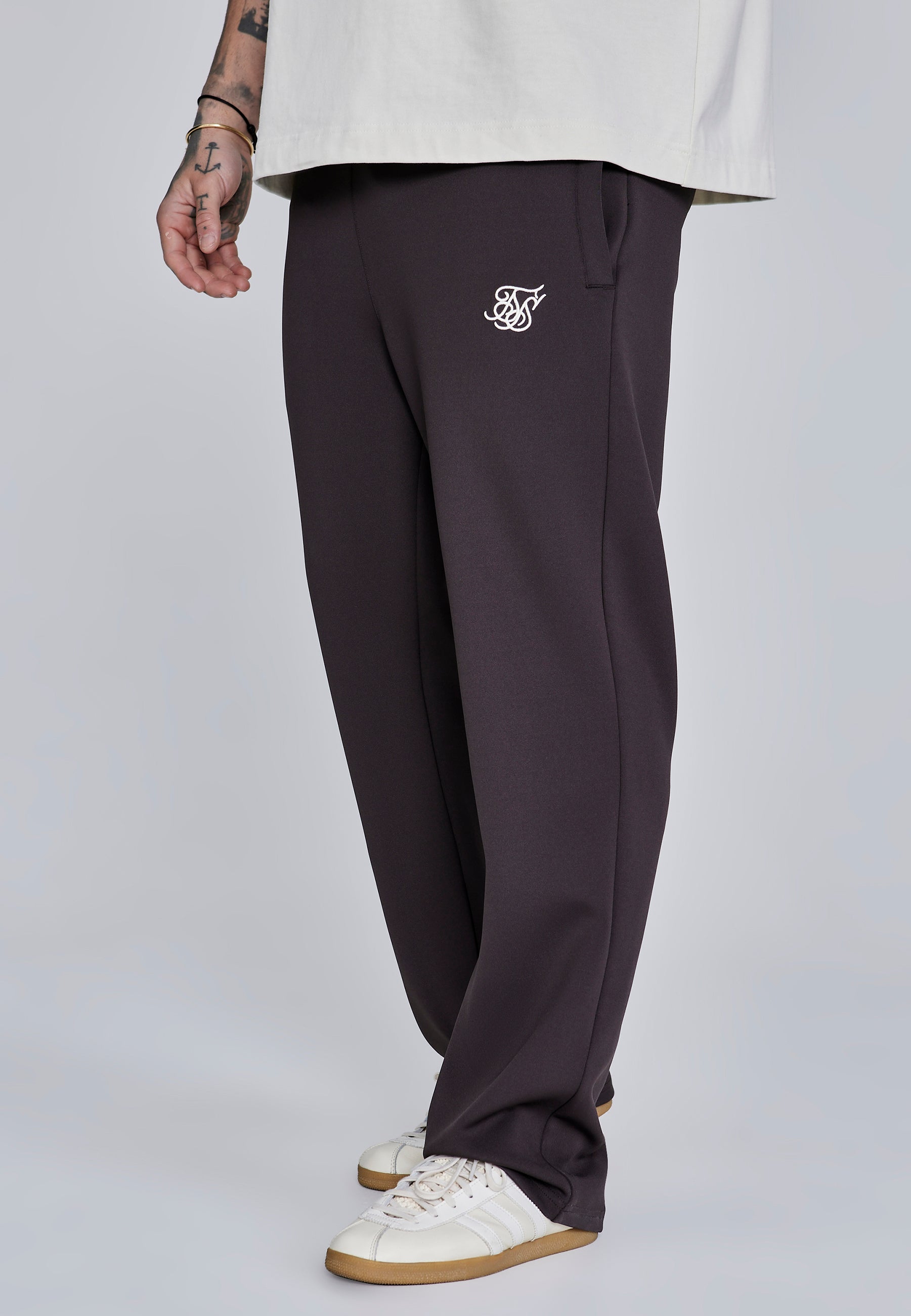 Essentials Poly Track Pants in Brown Hosen SikSilk